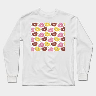Heart Donuts Pattern Long Sleeve T-Shirt